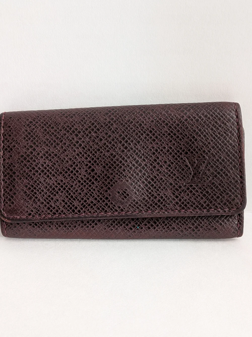 Louis Vuitton Burgundy Textured Leather Key Case